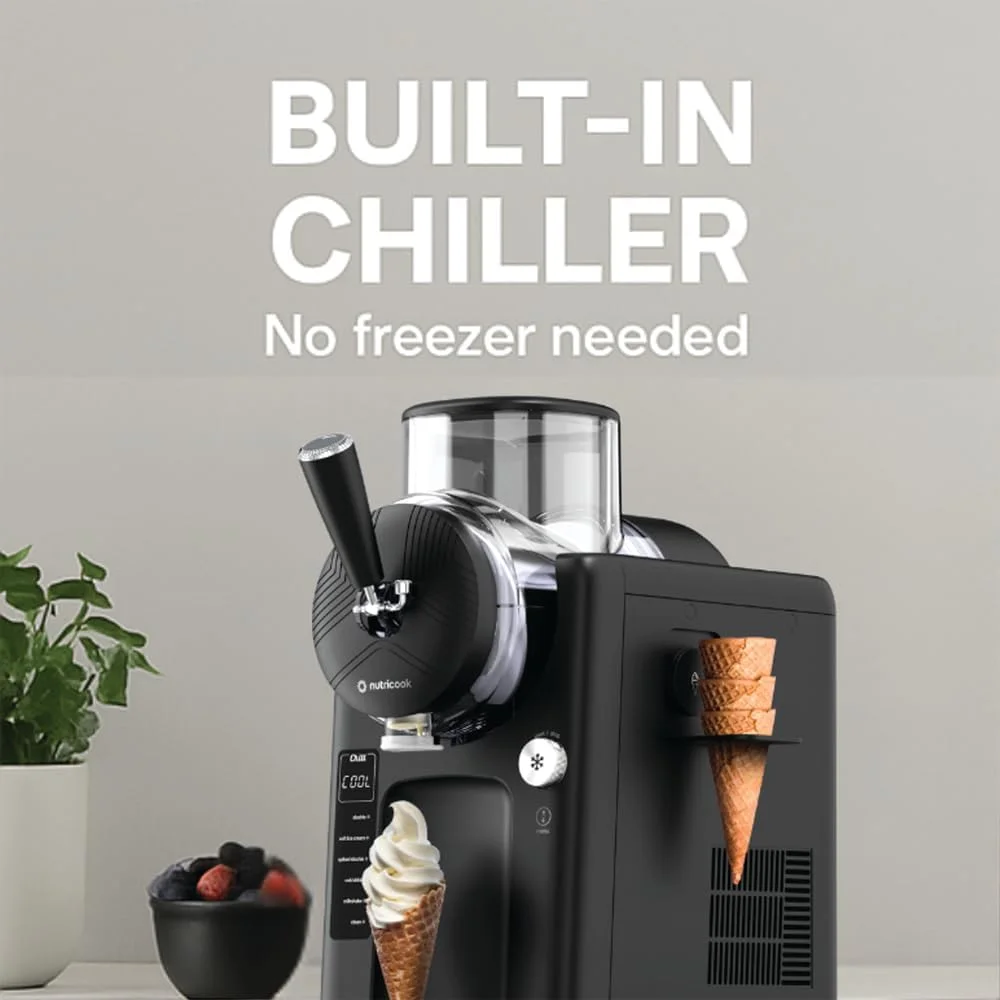 دستگاه بستنی ساز نوتری کوک فراست - دستگاه 2 در 1 برای بستنی نرم و اسلش با کمپرسور داخلی | 6 حالت تهیه دسر یخ زده، 7 تنظیمات بافت، ظرفیت 1.8 لیتر | دستگاه بستنی فوری، بدون نیاز به پیش انجماد دستگاه بستنی ساز نوتری کوک فراست - دستگاه 2 در 1 برای بستنی نرم و اسلش با کمپرسور داخلی | 6 حالت تهیه دسر یخ زده، 7 تنظیمات بافت، ظرفیت 1.8 لیتر | دستگاه بستنی فوری، بدون نیاز به پیش انجماد