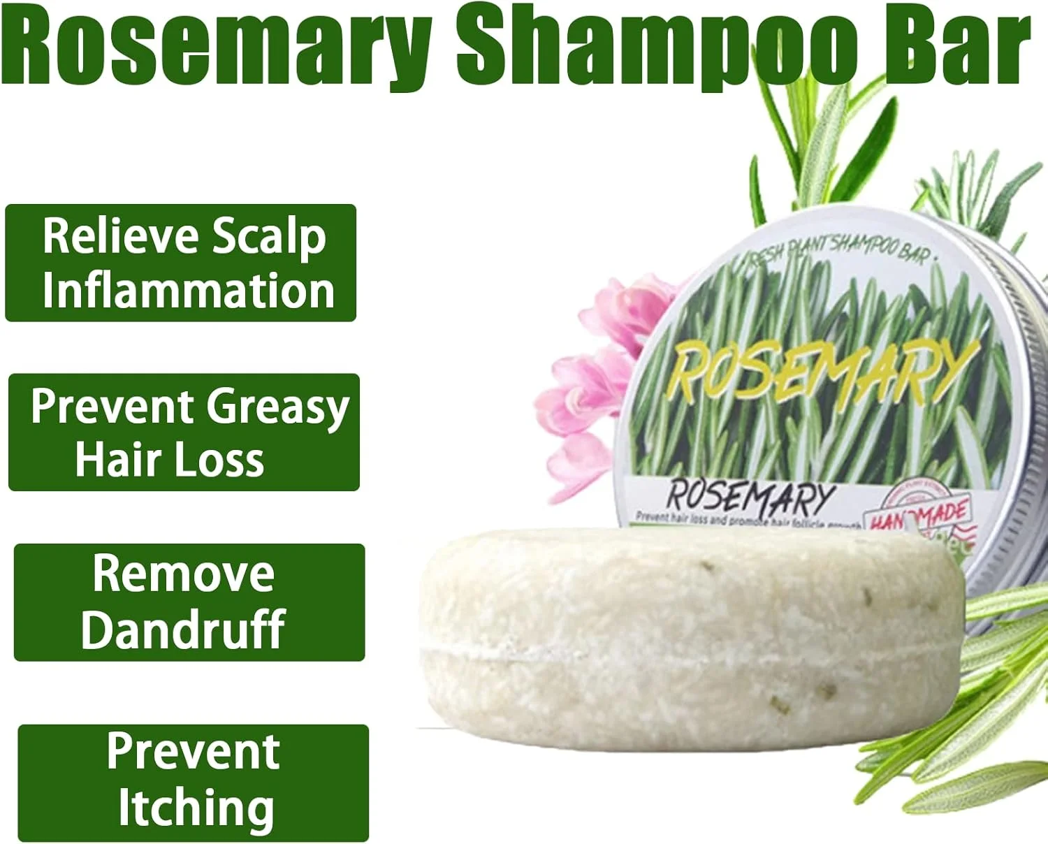 شامپو بار رزماری برای رشد مجدد مو، صابون شامپو گیاه رزماری، شامپو بار ارگانیک طبیعی، ضد ریزش مو، ضد وز مو، ضد شوره و ضد خارش، محافظت از پوست سر مناسب برای آقایان و بانوان شامپو بار رزماری برای رشد مجدد مو، صابون شامپو گیاه رزماری، شامپو بار ارگانیک طبیعی، ضد ریزش مو، ضد وز مو، ضد شوره و ضد خارش، محافظت از پوست سر مناسب برای آقایان و بانوان