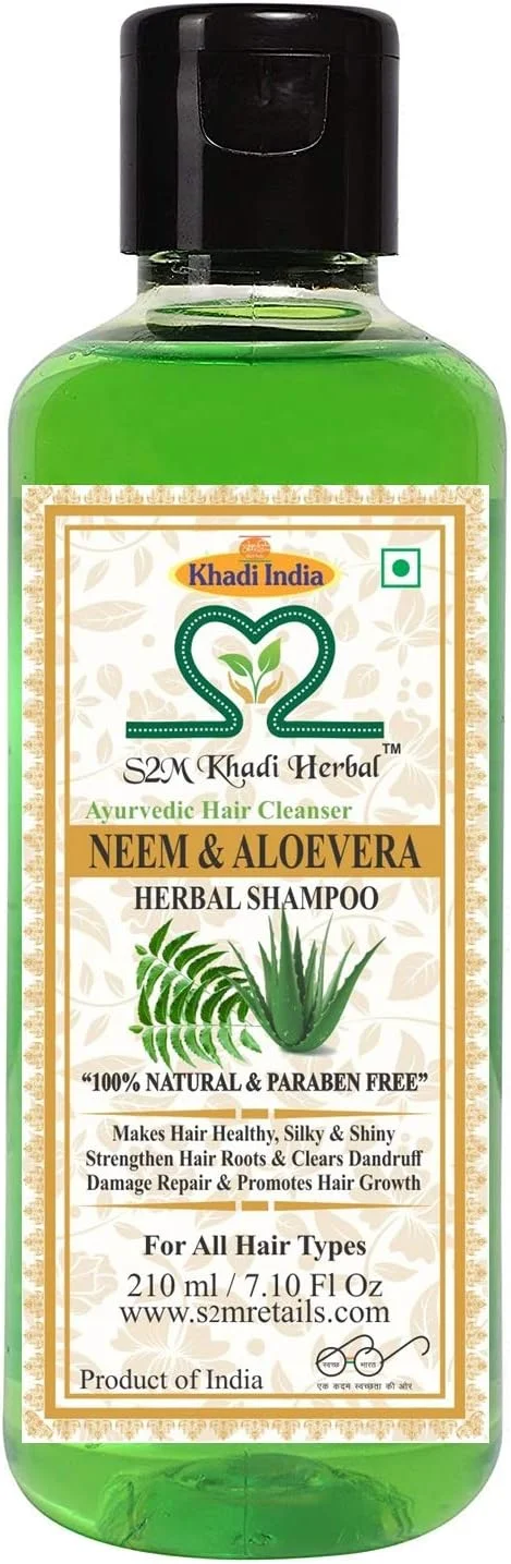شامپو گیاهی S2M Khadi Neem و آلوئه ورا (بدون پارابن) پاک کننده موی آیورودیک ضد شوره / ضد قارچ 210 میلی لیتر شامپو گیاهی S2M Khadi Neem و آلوئه ورا (بدون پارابن) پاک کننده موی آیورودیک ضد شوره / ضد قارچ 210 میلی لیتر