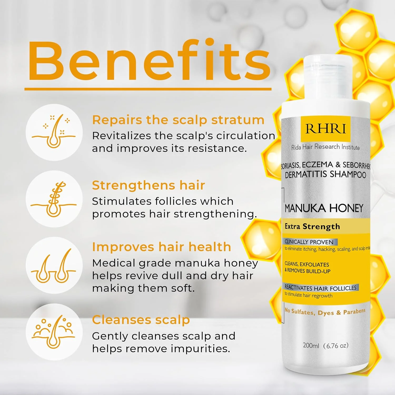 شامپو پسوریازیس موسسه تحقیقات موی ریدا حاوی عسل مانوکا، مناسب آقایان و بانوان | بهترین درمان خارش پوست سر برای اگزما، درماتیت سبورئیک، قارچ و فولیکولیت شامپو پسوریازیس موسسه تحقیقات موی ریدا حاوی عسل مانوکا، مناسب آقایان و بانوان | بهترین درمان خارش پوست سر برای اگزما، درماتیت سبورئیک، قارچ و فولیکولیت