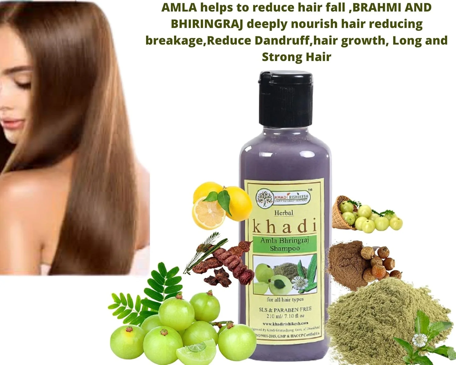 شامپو ضد شوره سر گیاهی آمله و برینگراج Khadi Rishikesh برای کنترل ریزش مو | پاک کننده موی آیورودا (شامپو) با برینگراج و آمله | بدون SLS و پارابن - مناسب آقایان و بانوان (210 میلی لیتر) شامپو ضد شوره سر گیاهی آمله و برینگراج Khadi Rishikesh برای کنترل ریزش مو | پاک کننده موی آیورودا (شامپو) با برینگراج و آمله | بدون SLS و پارابن - مناسب آقایان و بانوان (210 میلی لیتر)
