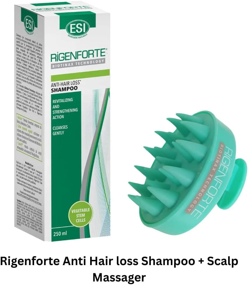 شامپو ضد ریزش مو ریجنفورت 250 میلی لیتر به همراه برس ماساژور پوست سر | کمک به کاهش ریزش مو و حمایت از رشد طبیعی مو | تقویت ریشه ها و پاکسازی ملایم پوست سر برای داشتن موهایی سالم تر و پرپشت تر شامپو ضد ریزش مو ریجنفورت 250 میلی لیتر به همراه برس ماساژور پوست سر | کمک به کاهش ریزش مو و حمایت از رشد طبیعی مو | تقویت ریشه ها و پاکسازی ملایم پوست سر برای داشتن موهایی سالم تر و پرپشت تر