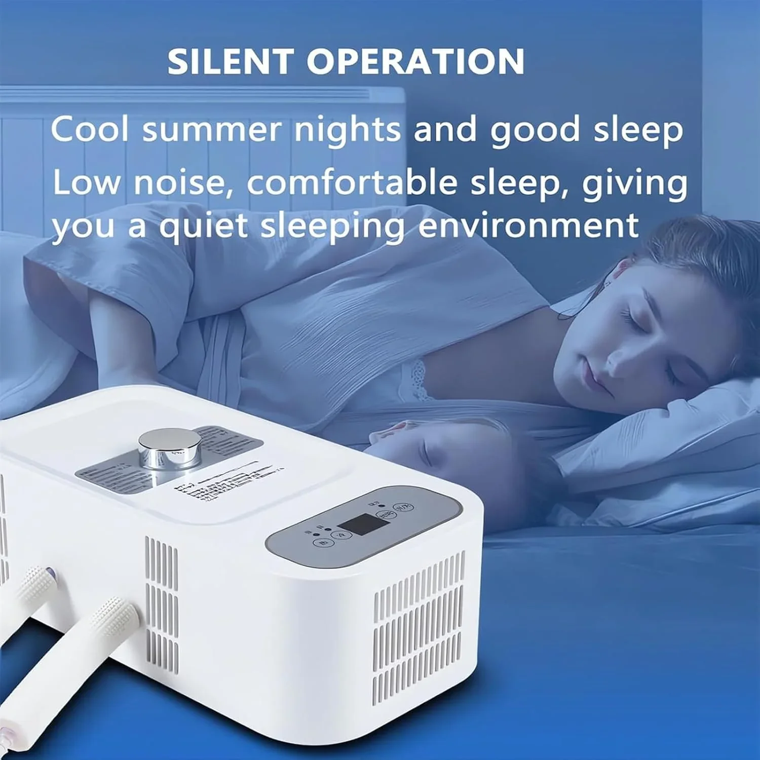 تشک آبی خنک کننده برقی WENJUY، سیستم خنک کننده تخت خواب نیمه هادی دو هسته ای، پدهای یخی خواب و تشک تخت در تابستان، خنک کننده 3-8 درجه سانتیگراد، تایمر 12 ساعته، 130 وات، 160×70 سانتی متر