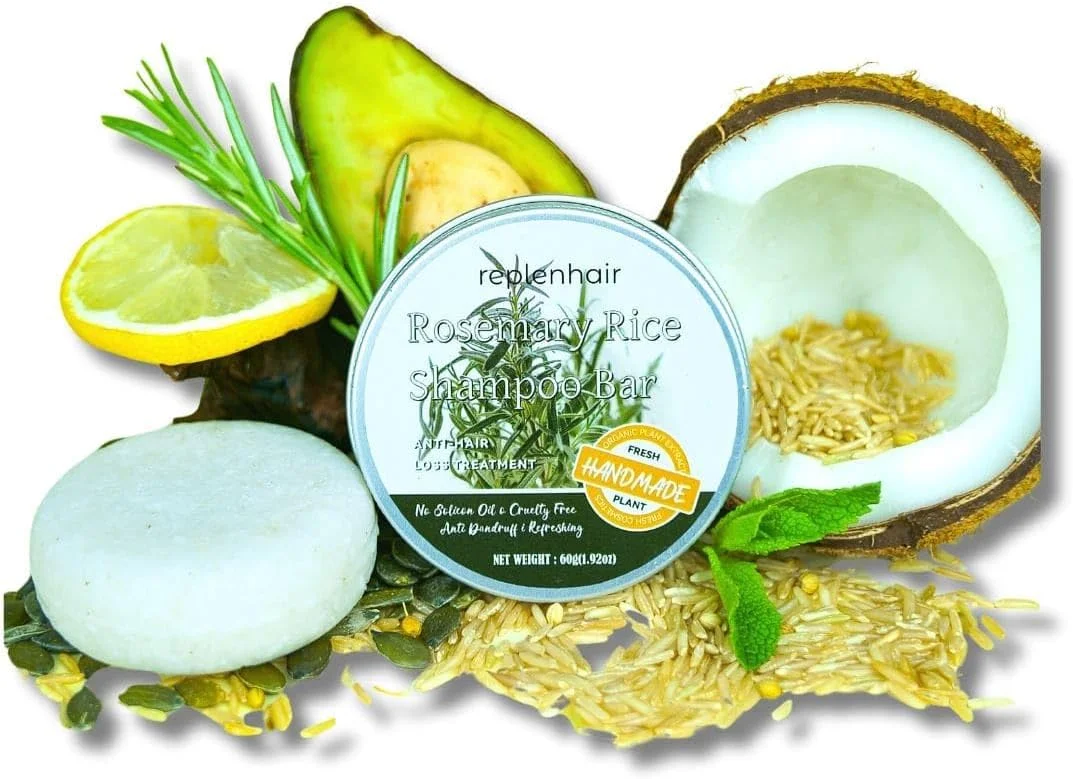 شامپو بار رزماری و برنج رپلن هیر برای آقایان و بانوان، شامپو ضد شوره سر با محلول مراقبت از مو بدون مواد شیمیایی برای رشد مو، شامپو بدون سولفات برای رشد مجدد، ضد ریزش مو و کنترل شوره سر شامپو بار رزماری و برنج رپلن هیر برای آقایان و بانوان، شامپو ضد شوره سر با محلول مراقبت از مو بدون مواد شیمیایی برای رشد مو، شامپو بدون سولفات برای رشد مجدد، ضد ریزش مو و کنترل شوره سر