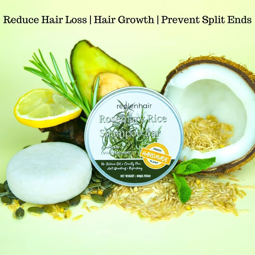 شامپو بار رزماری و برنج رپلن هیر برای آقایان و بانوان، شامپو ضد شوره سر با محلول مراقبت از مو بدون مواد شیمیایی برای رشد مو، شامپو بدون سولفات برای رشد مجدد، ضد ریزش مو و کنترل شوره سر شامپو بار رزماری و برنج رپلن هیر برای آقایان و بانوان، شامپو ضد شوره سر با محلول مراقبت از مو بدون مواد شیمیایی برای رشد مو، شامپو بدون سولفات برای رشد مجدد، ضد ریزش مو و کنترل شوره سر