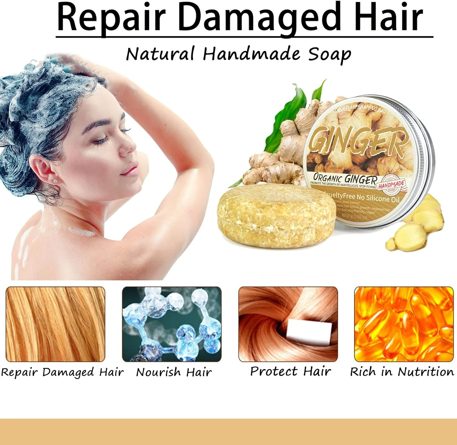 شامپو گیاهی زنجبیلی برای رشد مجدد مو، صابون شامپو گیاه زنجبیل، شامپو زنجبیلی ارگانیک طبیعی، ضد ریزش مو، ضد وز مو، ضد شوره و ضد خارش، محافظت از پوست سر مناسب برای آقایان و بانوان (1 عدد) شامپو گیاهی زنجبیلی برای رشد مجدد مو، صابون شامپو گیاه زنجبیل، شامپو زنجبیلی ارگانیک طبیعی، ضد ریزش مو، ضد وز مو، ضد شوره و ضد خارش، محافظت از پوست سر مناسب برای آقایان و بانوان (1 عدد)