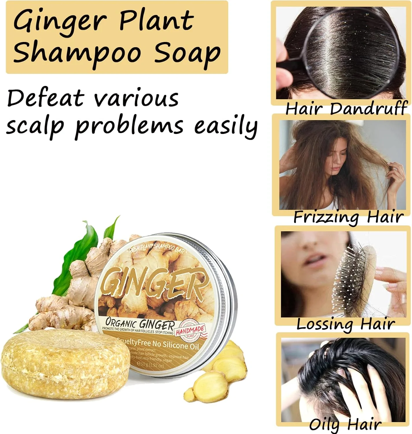 شامپو گیاهی زنجبیلی برای رشد مجدد مو، صابون شامپو گیاه زنجبیل، شامپو زنجبیلی ارگانیک طبیعی، ضد ریزش مو، ضد وز مو، ضد شوره و ضد خارش، محافظت از پوست سر مناسب برای آقایان و بانوان (1 عدد) شامپو گیاهی زنجبیلی برای رشد مجدد مو، صابون شامپو گیاه زنجبیل، شامپو زنجبیلی ارگانیک طبیعی، ضد ریزش مو، ضد وز مو، ضد شوره و ضد خارش، محافظت از پوست سر مناسب برای آقایان و بانوان (1 عدد)