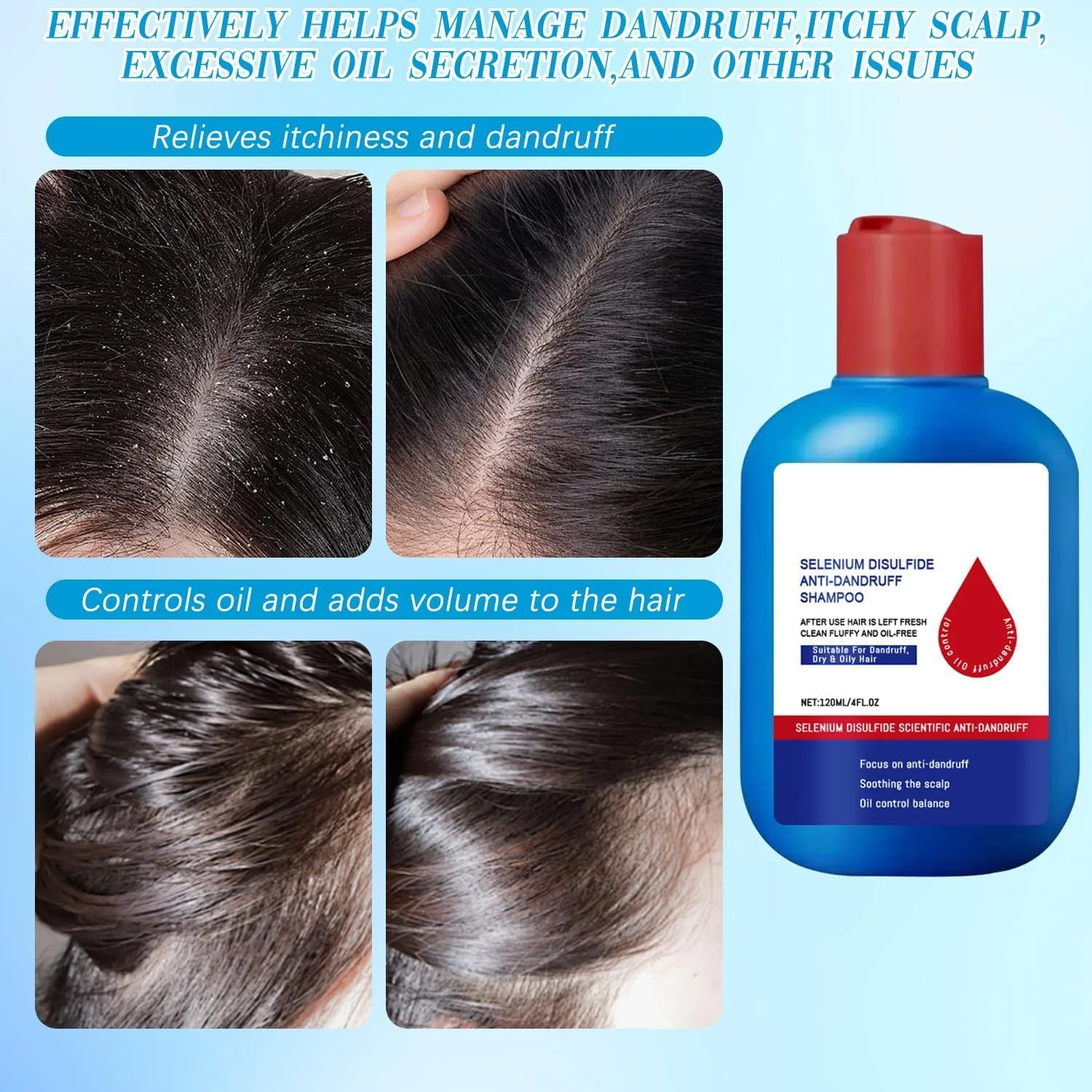 شامپو ضد شوره طراوت بخش، کنترل کننده عمقی چربی، پاک کننده عمیق پوست سر، از بین برنده پوسته ها و تجمع مواد، احیا کننده مو برای ایجاد حس سبکی و تازگی، مناسب برای مراقبت از موی آقایان و بانوان