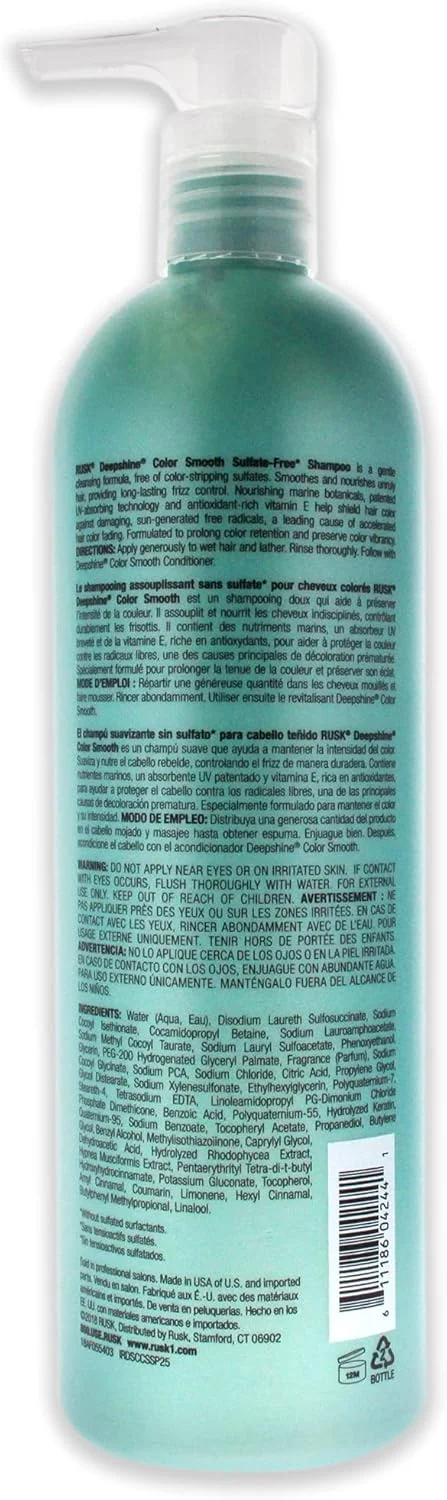 شامپو بدون سولفات صاف کننده و محافظ رنگ موی عمیق راسک دیپ شاین مناسب آقایان و بانوان 946 میلی لیتر