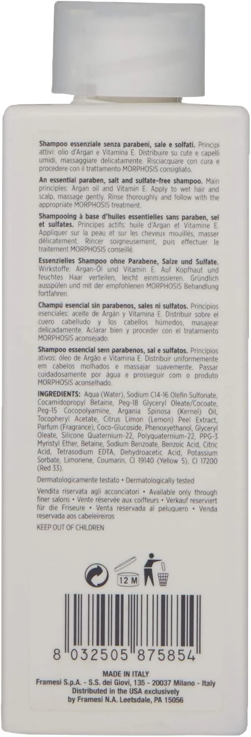 شامپو Framesi Morphosis Sublimis حاوی روغن آرگان مرطوب کننده، 250 میلی لیتر شامپو Framesi Morphosis Sublimis حاوی روغن آرگان مرطوب کننده، 250 میلی لیتر