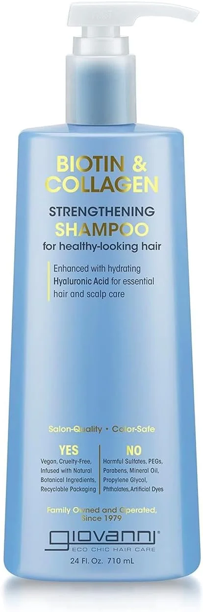 شامپو بیوتین و کلاژن جیووانی - شامپو تقویت کننده، وگان، بدون تست حیوانی، غنی شده با مواد گیاهی طبیعی، کیفیت سالنی، محافظ رنگ مو، برای موهایی با ظاهر سالم - 710 میلی لیتر شامپو بیوتین و کلاژن جیووانی - شامپو تقویت کننده، وگان، بدون تست حیوانی، غنی شده با مواد گیاهی طبیعی، کیفیت سالنی، محافظ رنگ مو، برای موهایی با ظاهر سالم - 710 میلی لیتر