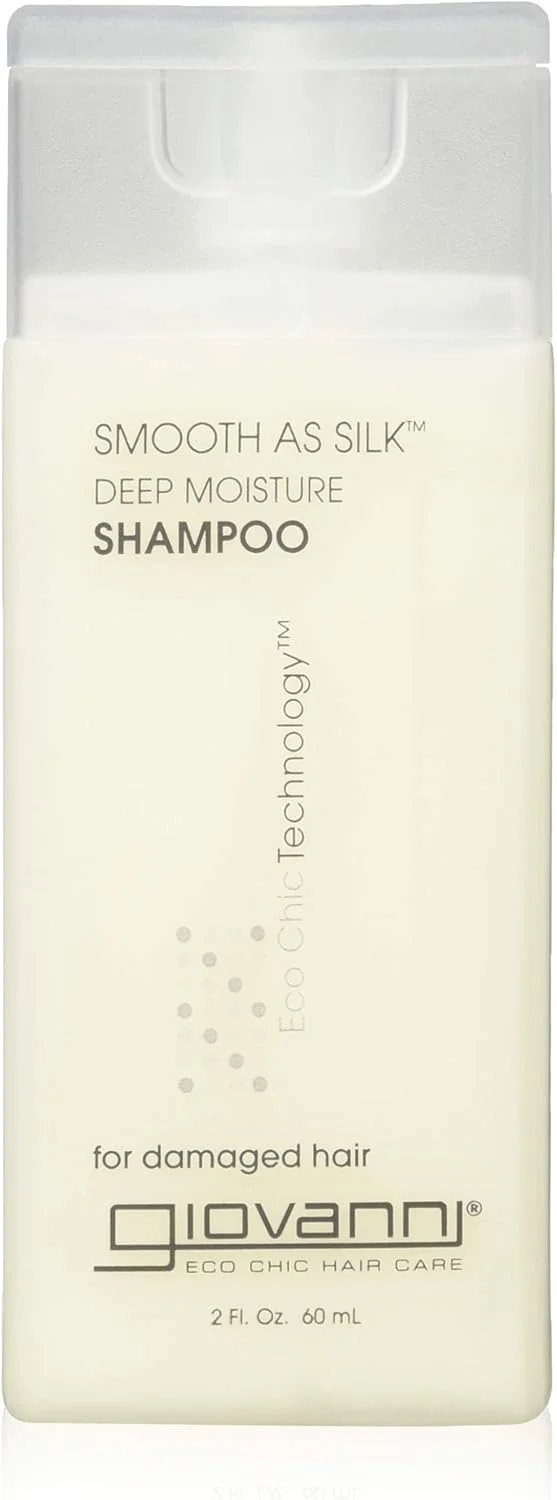 شامپو مرطوب کننده عمیق موهای آسیب دیده Giovanni Smooth As Silk | مخصوص موهای آسیب دیده | افزایش درخشندگی و صاف کردن موهای خشک یا آسیب دیده | آرام کردن موهای وز و نامرتب | 60 میلی لیتر شامپو مرطوب کننده عمیق موهای آسیب دیده Giovanni Smooth As Silk | مخصوص موهای آسیب دیده | افزایش درخشندگی و صاف کردن موهای خشک یا آسیب دیده | آرام کردن موهای وز و نامرتب | 60 میلی لیتر