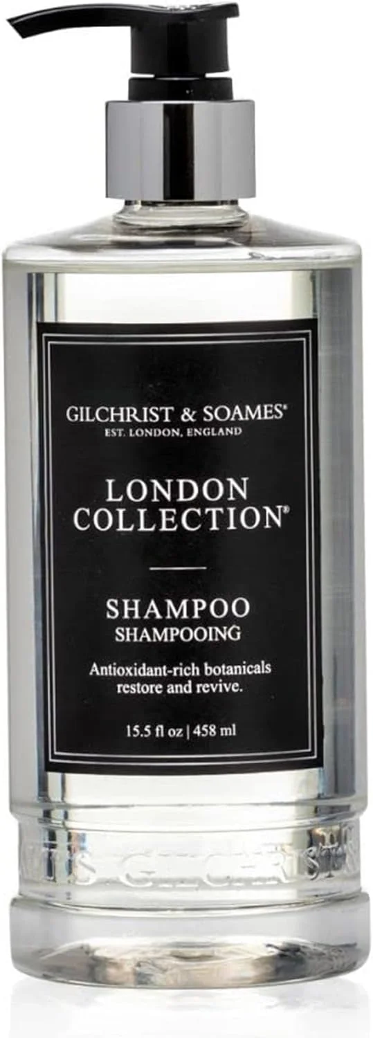 شامپو مجموعه لندن Gilchrist & Soames - فرمول خالص، بدون سولفات، بدون پارابن، بدون تست حیوانی برای انواع مو، شستشوی ملایم پاک کننده و مرطوب کننده با رایحه ای ترد و تمیز، 460 میلی لیتر