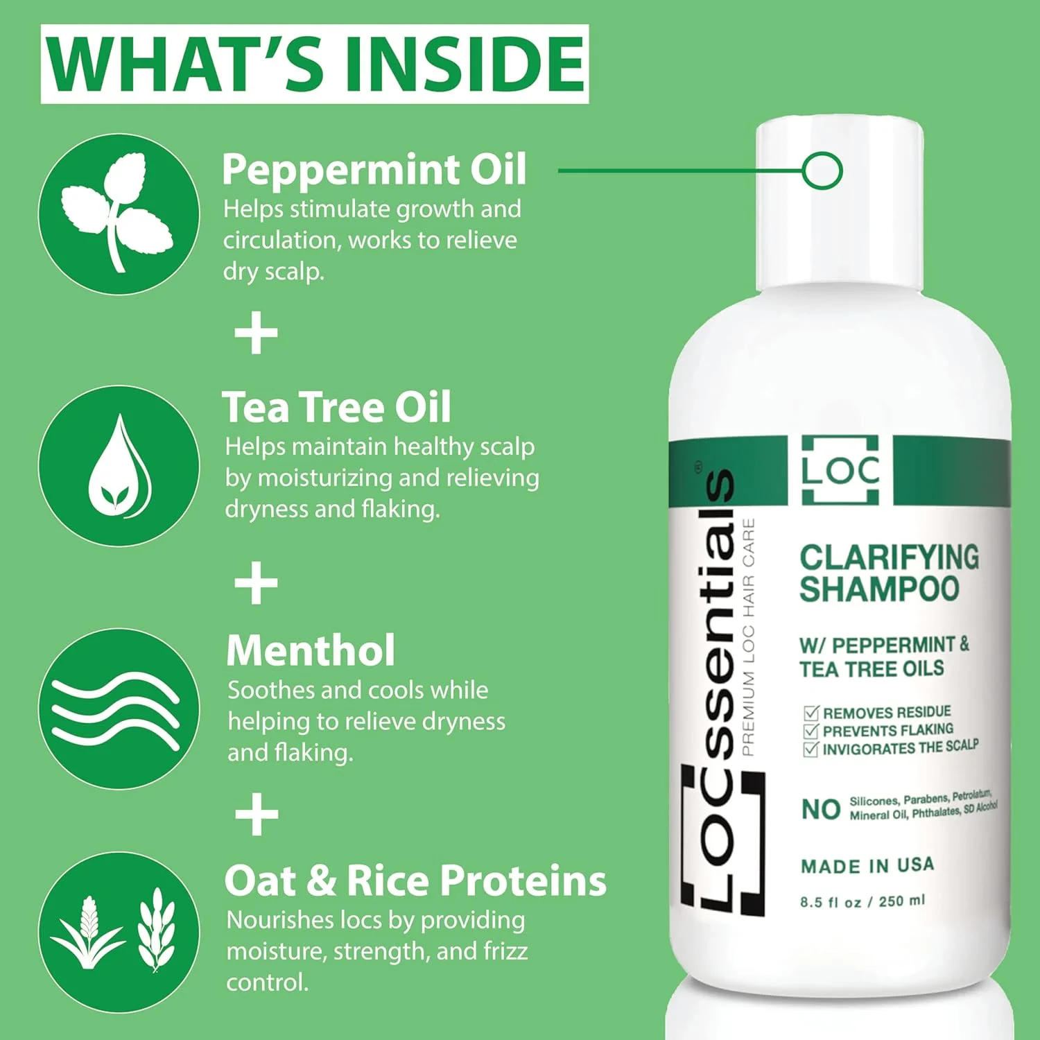 شامپو شفاف کننده LOCssentials برای دریدلاک - شامپو حرفه ای برای دریدلاک، اینترلاک، میکرولاک، توییست - شامپو بافته ممتاز با روغن نعناع فلفلی، روغن درخت چای - وگان و بدون پارابن شامپو شفاف کننده LOCssentials برای دریدلاک - شامپو حرفه ای برای دریدلاک، اینترلاک، میکرولاک، توییست - شامپو بافته ممتاز با روغن نعناع فلفلی، روغن درخت چای - وگان و بدون پارابن