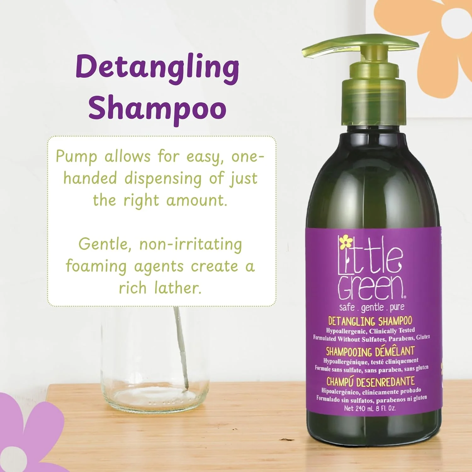 شامپو گره باز کن کودکانه لیتل گرین، 236 میلی لیتر شامپو گره باز کن کودکانه لیتل گرین، 236 میلی لیتر