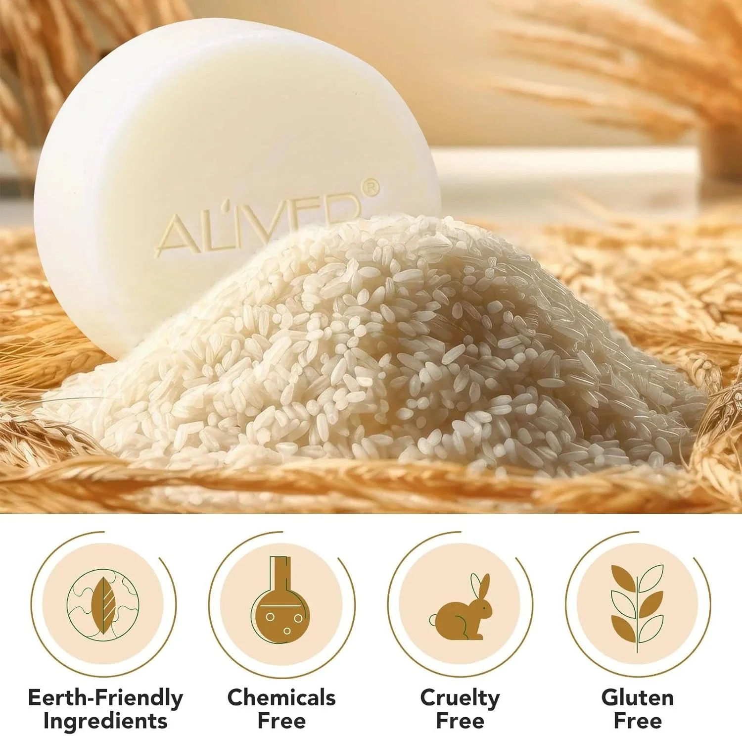 شامپو بار پروتئین آب برنج NIKITA.VIVI 91 گرمی، شامپو صابونی جامد آب برنج برای رشد مو، شامپو بار پروتئین آب برنج برای تقویت موهای ضعیف یا آسیب دیده و جلوگیری از ریزش مو