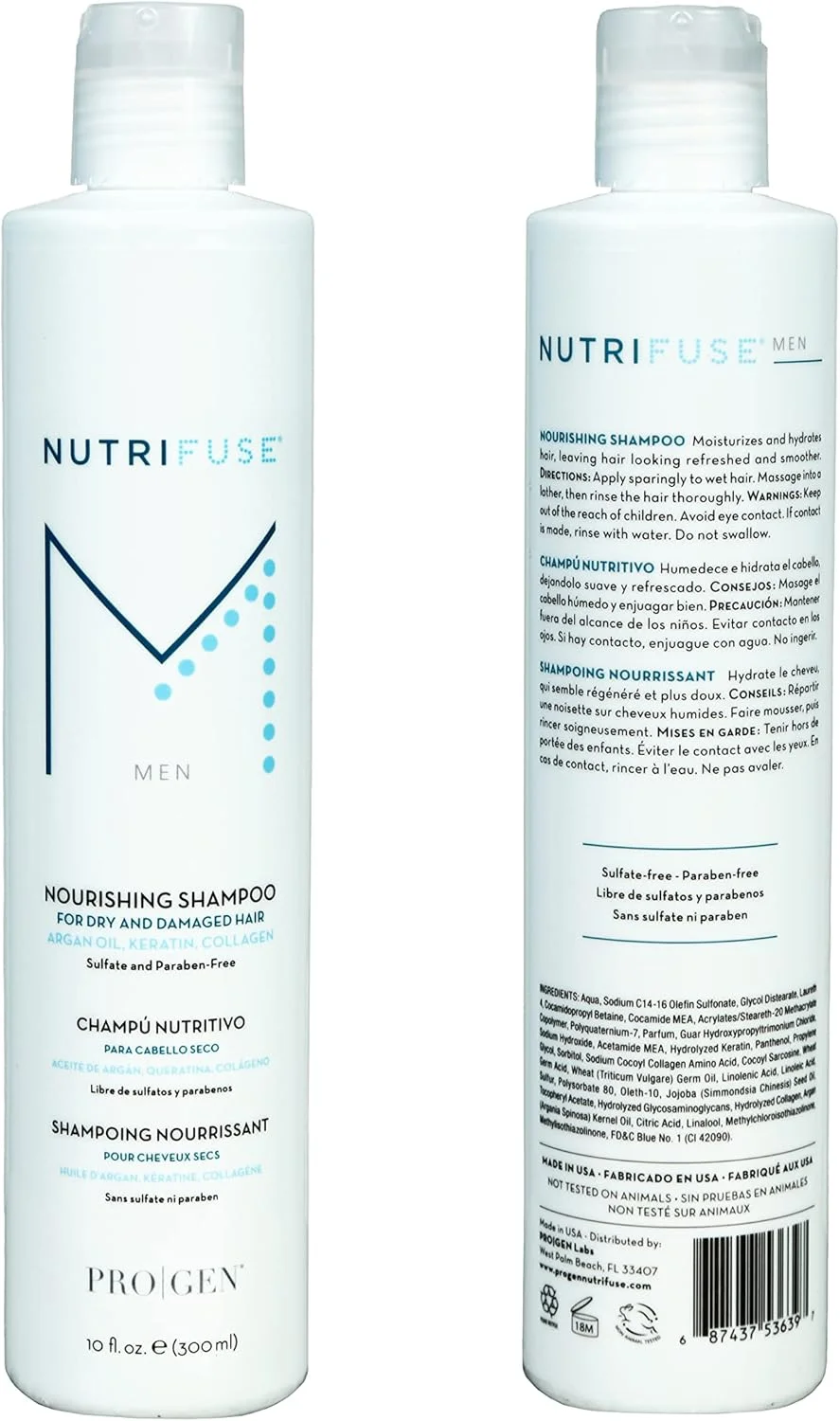 شامپو مغذی مردانه نوتریفیوز حاوی روغن آرگان، کراتین و کلاژن 300 میلی لیتر شامپو مغذی مردانه نوتریفیوز حاوی روغن آرگان، کراتین و کلاژن 300 میلی لیتر