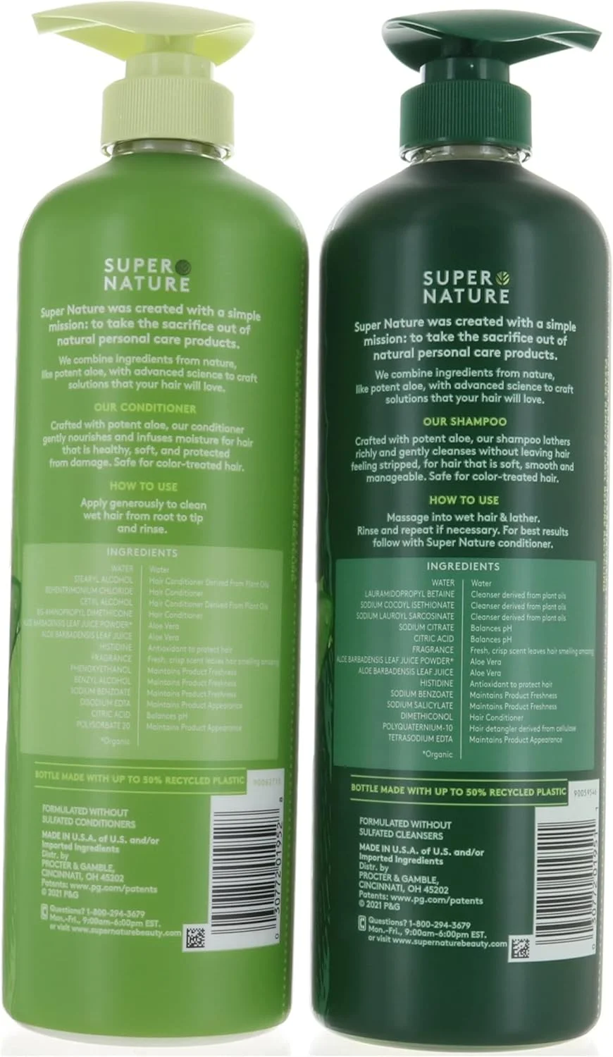 شامپو و نرم کننده آلوئه ورا ملایم و آبرسان سوپر نیچر، بدون سولفات، 30 FL شامپو و نرم کننده آلوئه ورا ملایم و آبرسان سوپر نیچر، بدون سولفات، 30 FL