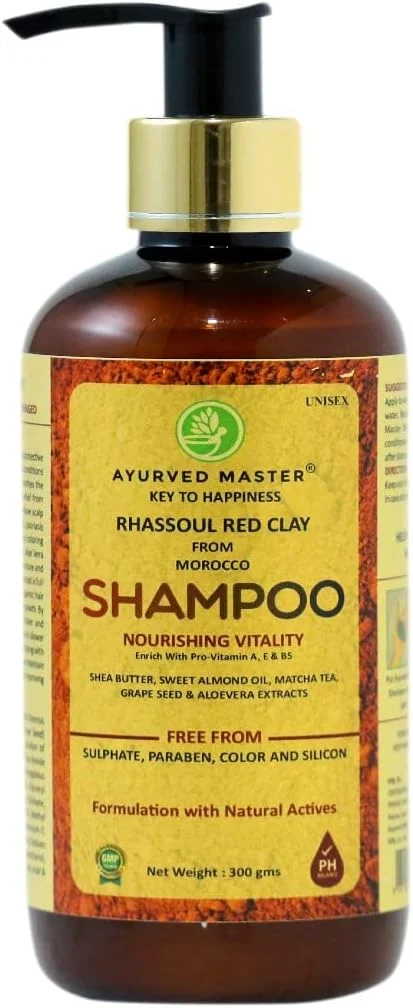 شامپو رسی قرمز مراکشی رسول آیورود مستر برای تغذیه و شادابی مو غنی شده با پرو ویتامین A، E و B5 کمک به تقویت، نرمی و بازگرداندن درخشش مو - 300 میلی لیتر شامپو رسی قرمز مراکشی رسول آیورود مستر برای تغذیه و شادابی مو غنی شده با پرو ویتامین A، E و B5 کمک به تقویت، نرمی و بازگرداندن درخشش مو - 300 میلی لیتر