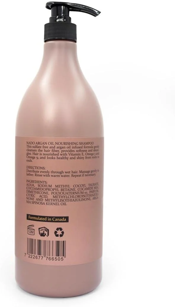 شامپو آرگان نادو سالن 1500 میلی لیتر، بدون سولفات و پارابن، مناسب موهای رنگ شده، خشک و نازک، مغذی، نرم کننده و باز کننده گره مو، غنی از ویتامین E و امگا، فرمول حرفه ای سالن شامپو آرگان نادو سالن 1500 میلی لیتر، بدون سولفات و پارابن، مناسب موهای رنگ شده، خشک و نازک، مغذی، نرم کننده و باز کننده گره مو، غنی از ویتامین E و امگا، فرمول حرفه ای سالن