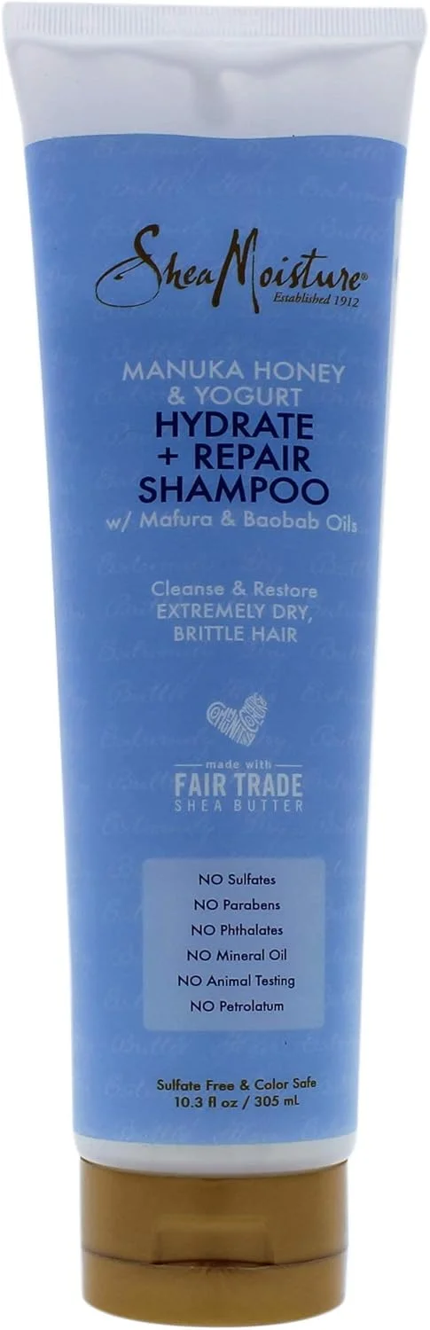 شامپو ترمیم کننده و آبرسان مو Shea Moisture حاوی عسل مانوکا و ماست مناسب برای آقایان و بانوان - 306 میلی لیتر
