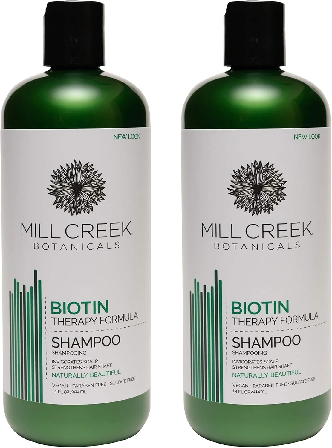 شامپو بیوتین میل کریک با کراتین، روغن نعناع، آلوئه ورا، جوجوبا و پانتنول، فرمول کاملا طبیعی و ارگانیک، ۴۱۴ میلی لیتر (بسته ۲ عددی)