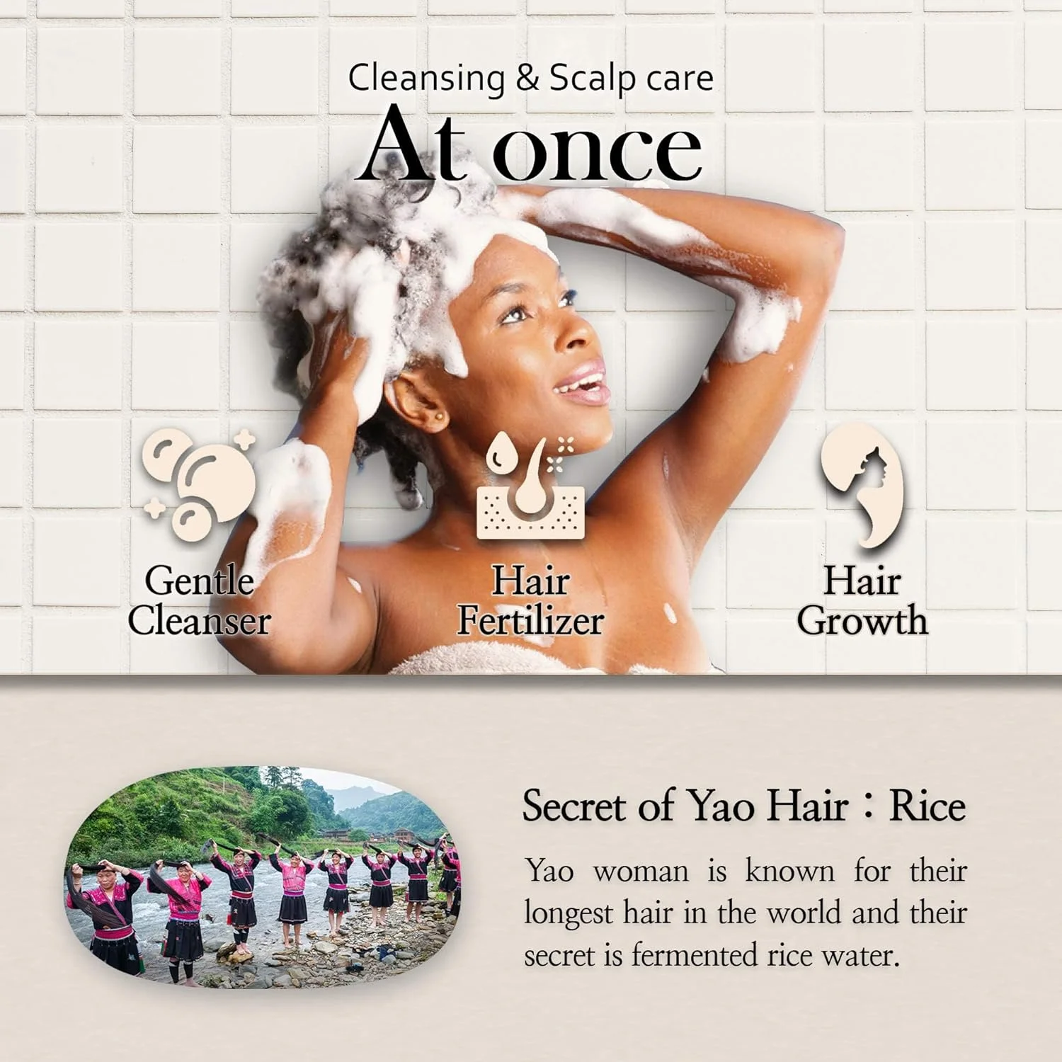 شامپو بار آب برنج mimosu - آب برنج تخمیر شده برای رشد، تقویت و حجم دهی مو، شامپو بار مراقبت از موی کره ای، مناسب انواع مو، فاقد سیلیکون و سولفات، بدون عطر، 150 گرم