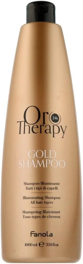 شامپو روشن کننده و پاک کننده ملایم فنولا Orotherapy، غنی شده با طلای میکرو اکتیو، کراتین و روغن آرگان برای موهای روشن، نرم و درخشان، 1000 میلی لیتر