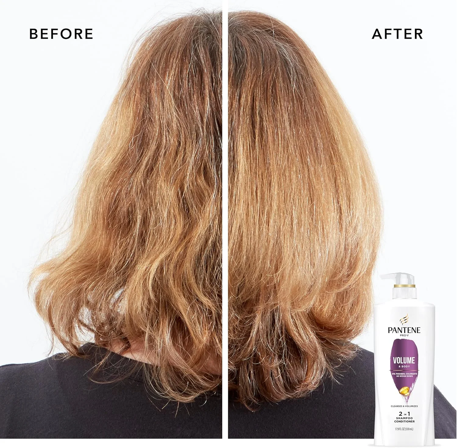 شامپو و نرم کننده 2 در 1 پنتن پرو-وی حجم دهنده و تقویت کننده، بطری پمپی 530 میلی لیتری شامپو و نرم کننده 2 در 1 پنتن پرو-وی حجم دهنده و تقویت کننده، بطری پمپی 530 میلی لیتری