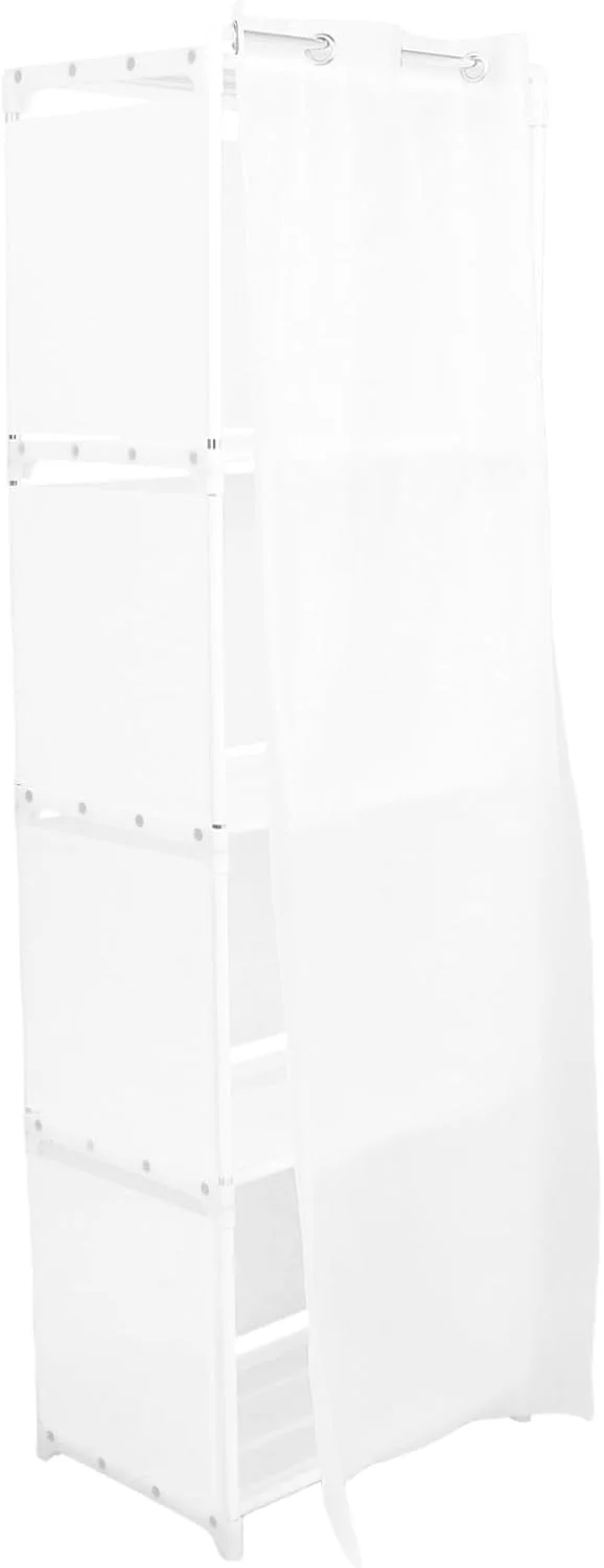 کابینت ذخیره سازی چند لایه ایستاده، سازمان دهنده کمد ضد گرد و غبار برای لباس و کتاب، کمد لباس داخلی قابل حمل، طراحی سفید برای سازماندهی کارآمد خانه