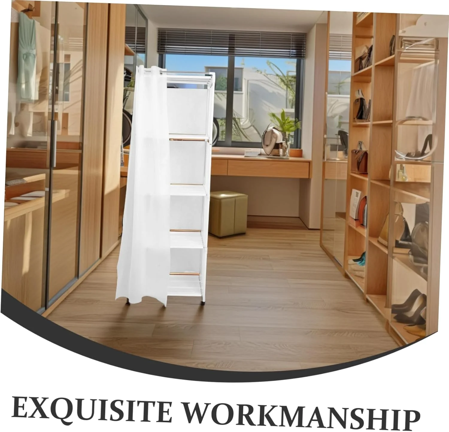 کابینت ذخیره سازی چند لایه ایستاده، سازمان دهنده کمد ضد گرد و غبار برای لباس و کتاب، کمد لباس داخلی قابل حمل، طراحی سفید برای سازماندهی کارآمد خانه