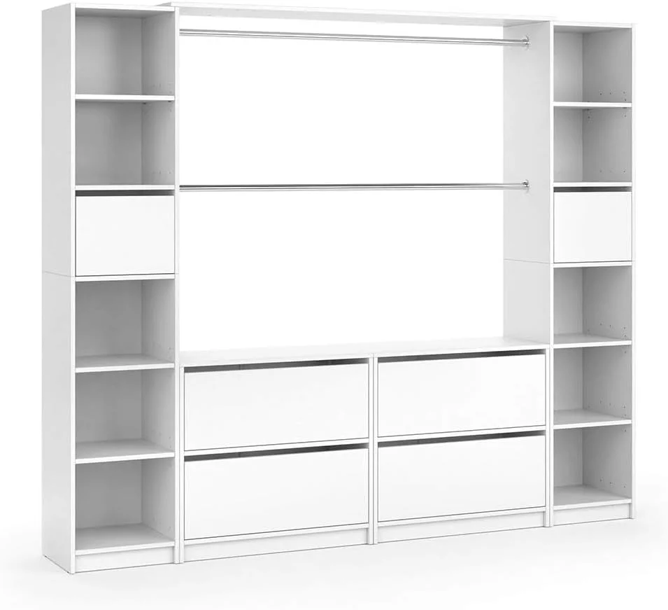 کمد لباس ایستاده FurniFlex مناسب راهرو، مهمان و اتاق لباس، سفید