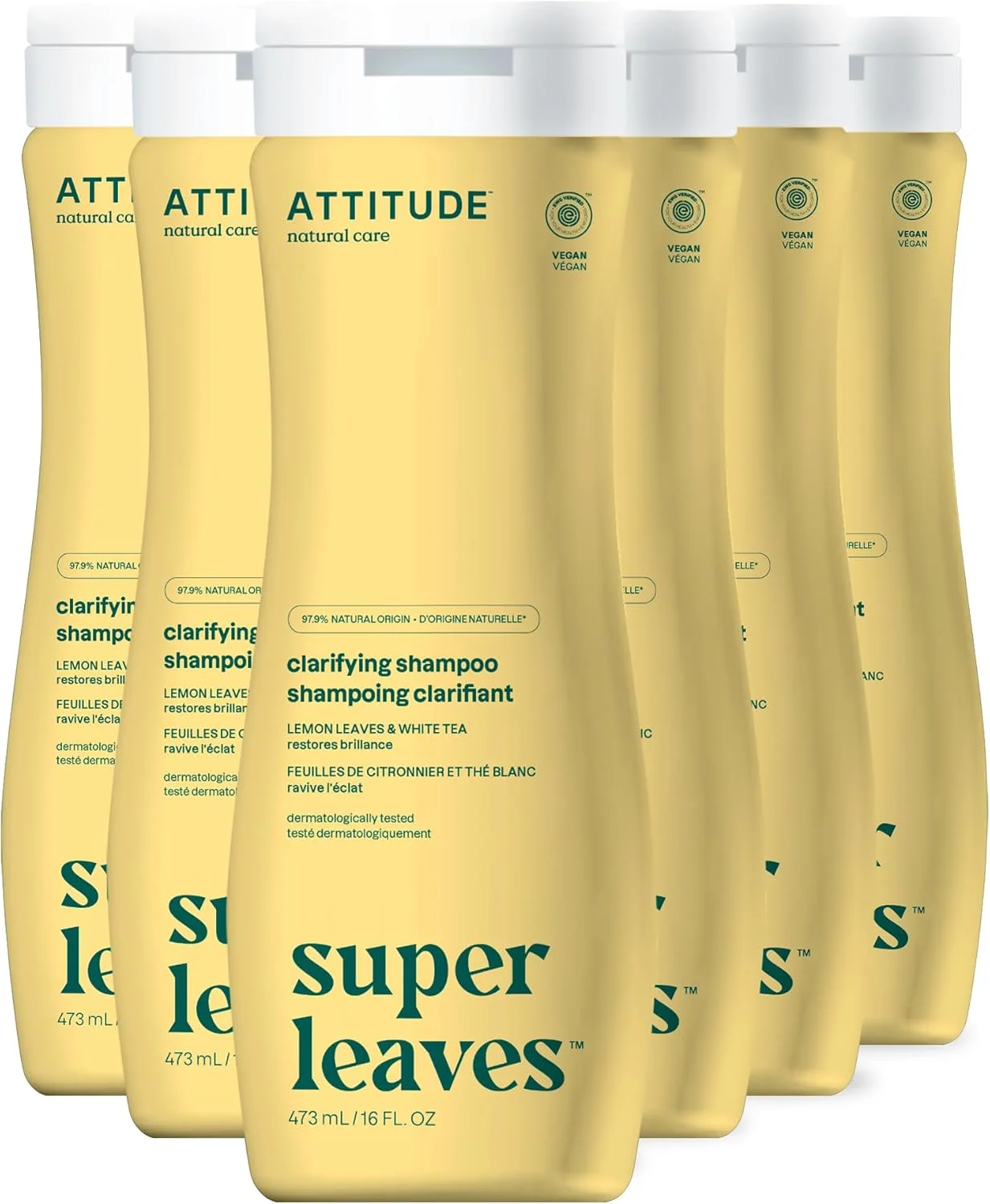 شامپو شفاف کننده مو اَتیتود، دارای تاییدیه EWG، ساخته شده از مواد گیاهی و معدنی، وگان و بدون تست حیوانی، با رایحه برگ لیمو و چای سفید، 473 میلی لیتر (بسته 6 عددی) شامپو شفاف کننده مو اَتیتود، دارای تاییدیه EWG، ساخته شده از مواد گیاهی و معدنی، وگان و بدون تست حیوانی، با رایحه برگ لیمو و چای سفید، 473 میلی لیتر (بسته 6 عددی)