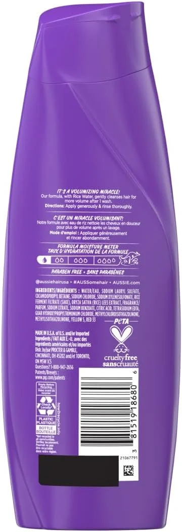 شامپو حجم دهنده موهای نازک Aussie، فاقد پارابن، حاوی آلو و بامبو، 357 میلی لیتر (بسته 2 عددی) شامپو حجم دهنده موهای نازک Aussie، فاقد پارابن، حاوی آلو و بامبو، 357 میلی لیتر (بسته 2 عددی)