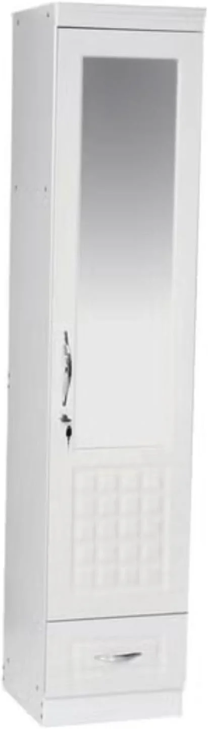 Furniture4Us کمد لباس چوبی تک درب، کابینت، کمد از جنس چوب فرآوری شده با 1 کشو، سایز شیک مدرن عالی رنگ سفید (طول x عرض x ارتفاع) 50 x 50 x 190 سانتی متر مدل - F4US-F8871 Furniture4Us کمد لباس چوبی تک درب، کابینت، کمد از جنس چوب فرآوری شده با 1 کشو، سایز شیک مدرن عالی رنگ سفید (طول x عرض x ارتفاع) 50 x 50 x 190 سانتی متر مدل - F4US-F8871