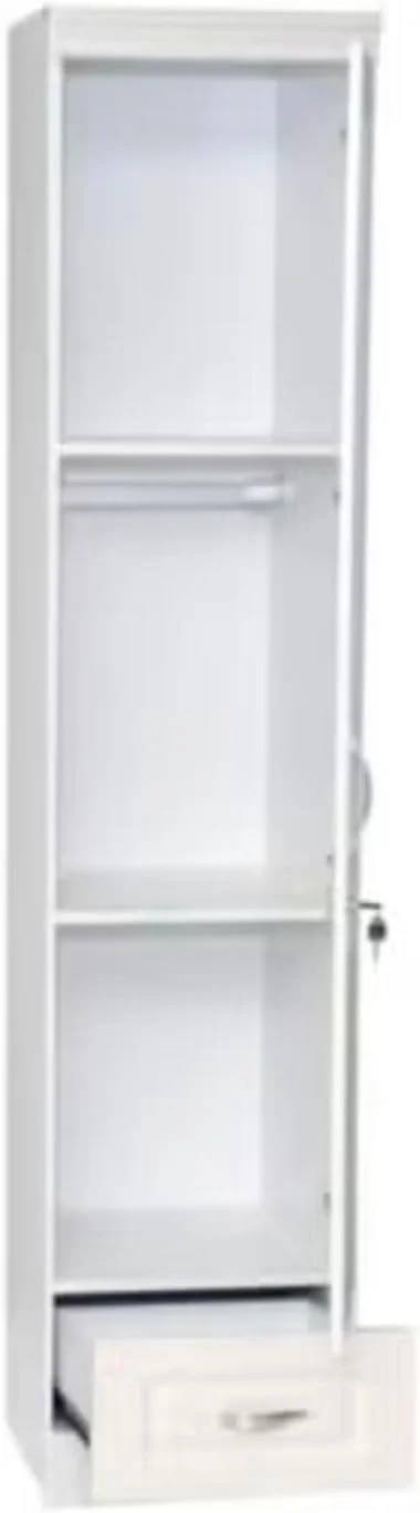 Furniture4Us کمد لباس چوبی تک درب، کابینت، کمد از جنس چوب فرآوری شده با 1 کشو، سایز شیک مدرن عالی رنگ سفید (طول x عرض x ارتفاع) 50 x 50 x 190 سانتی متر مدل - F4US-F8871