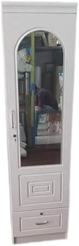 Furniture4Us کمد لباس چوبی تک درب، کابینت، کمد از چوب مهندسی شده با 1 کشو، سایز شیک و مدرن عالی (طول x عرض x ارتفاع) 50 x 50 x 190 سانتی متر مدل - F4US-F110 (سفید) Furniture4Us کمد لباس چوبی تک درب، کابینت، کمد از چوب مهندسی شده با 1 کشو، سایز شیک و مدرن عالی (طول x عرض x ارتفاع) 50 x 50 x 190 سانتی متر مدل - F4US-F110 (سفید)