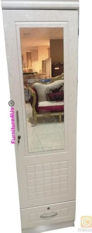 Furniture4Us کمد لباس چوبی تک درب، کابینت، کمد از چوب مهندسی شده با 1 کشو، سایز شیک و مدرن عالی (طول x عرض x ارتفاع) 50 x 50 x 190 سانتی متر مدل - F4US-F110 (سفید)