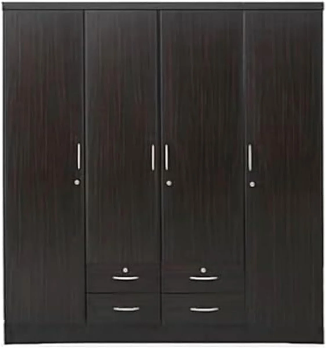 Furniture4Us کمد لباس چهار درب چوبی نویره، کابینت، ساخت تایلند، قهوه ای تیره - عرض 180 X عمق 52 X ارتفاع 200 سانتی متر Furniture4Us کمد لباس چهار درب چوبی نویره، کابینت، ساخت تایلند، قهوه ای تیره - عرض 180 X عمق 52 X ارتفاع 200 سانتی متر