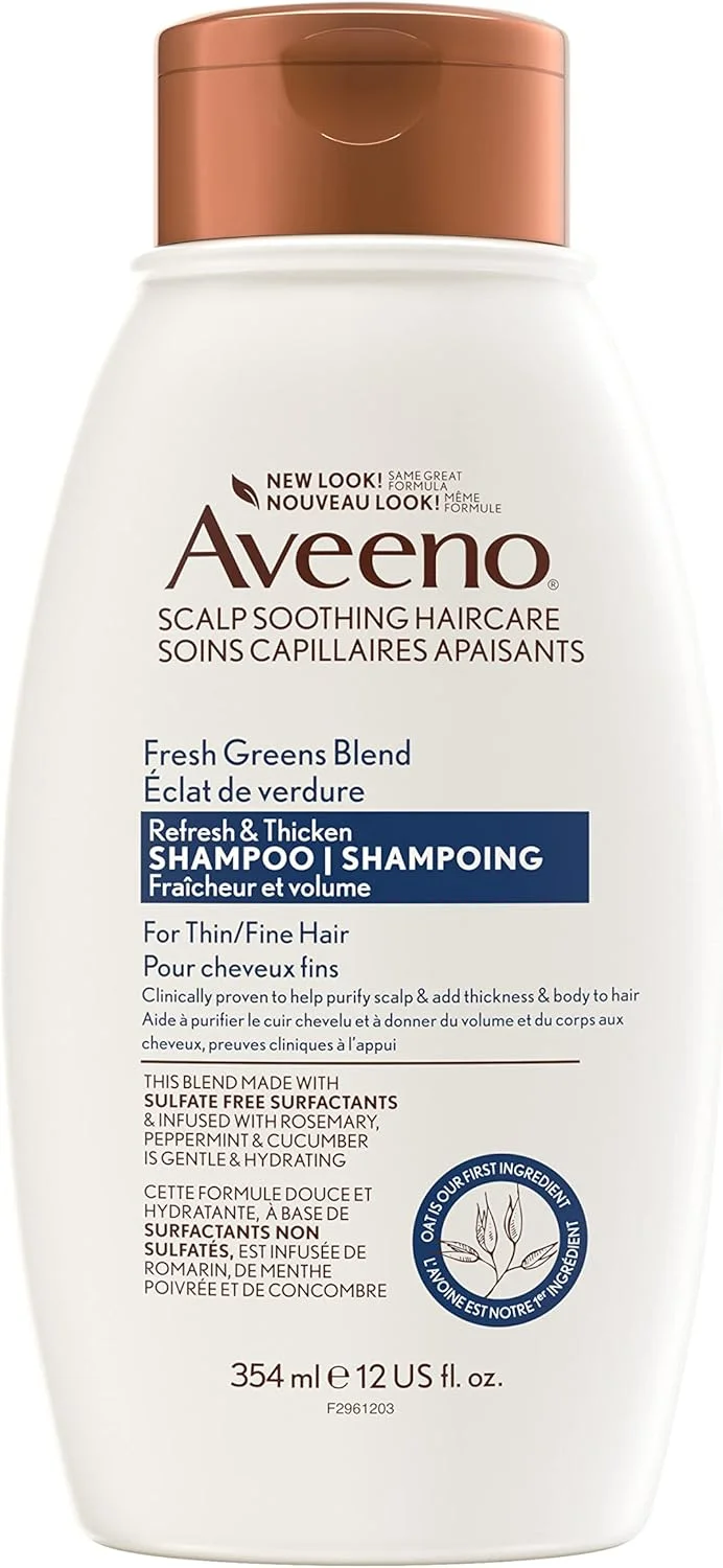 شامپو تسکین دهنده پوست سر با رایحه سبزیجات تازه Aveeno، ۳۵۴ میلی لیتر (تک بسته)