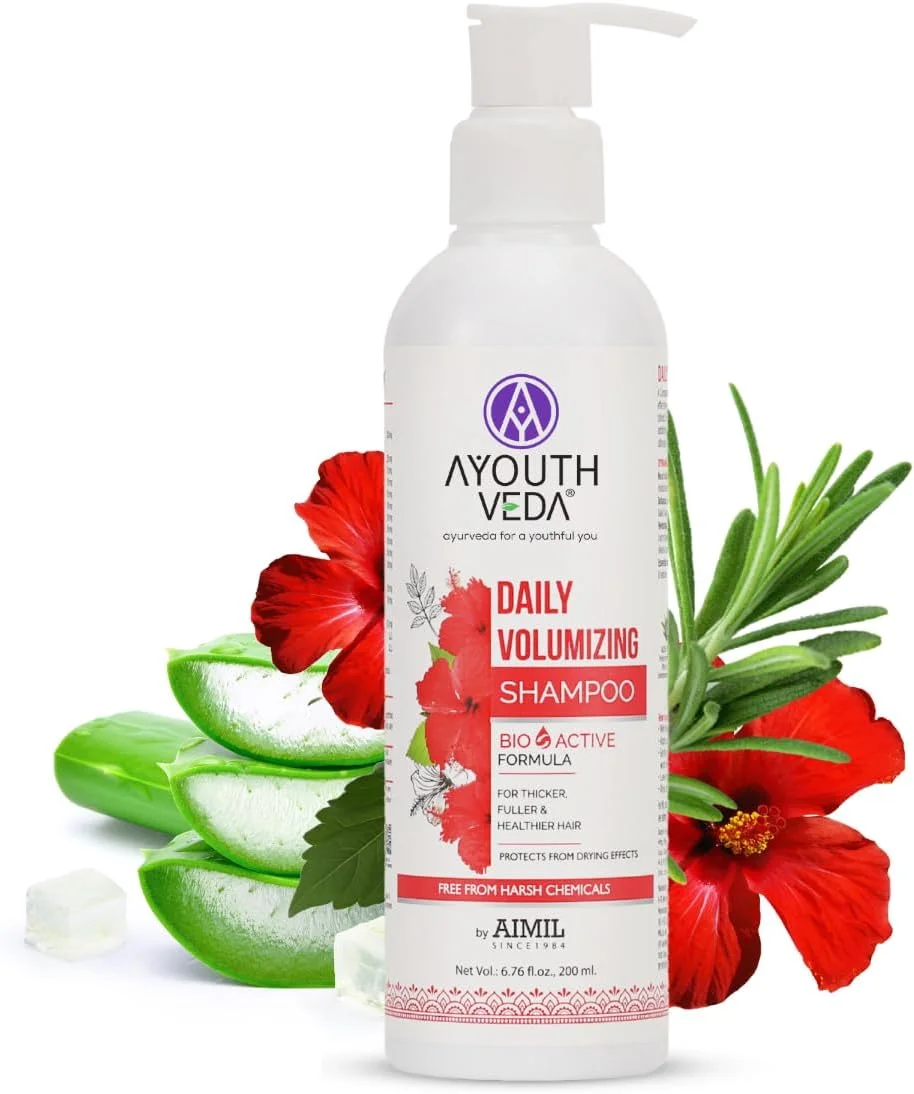 شامپو حجم دهنده روزانه آیورودا | فرمول فعال زیستی برای موهای ضخیم تر، پرتر و سالم تر، محافظت در برابر اثرات خشک کننده، 200 میلی لیتر