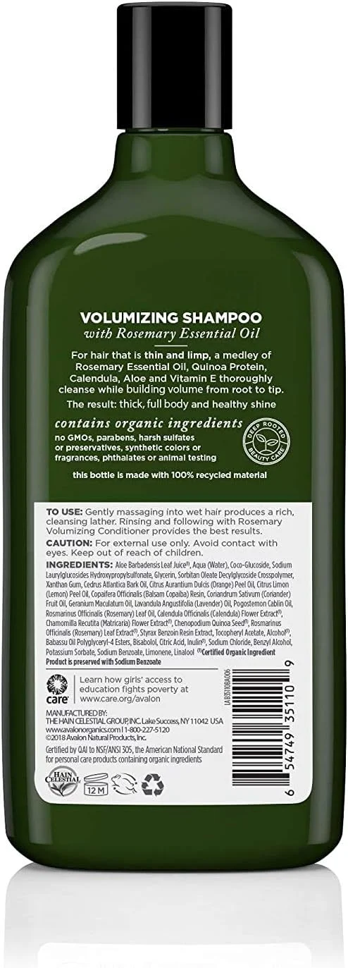 شامپو رزماری آوالون - حجم دهنده، 325 میلی لیتر (بسته 2 عددی) شامپو رزماری آوالون - حجم دهنده، 325 میلی لیتر (بسته 2 عددی)