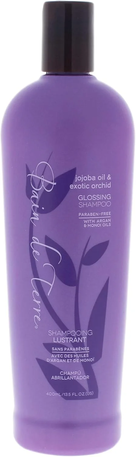 شامپو براق کننده روغن جوجوبا و ارکیده اگزوتیک Bain de terre مناسب برای آقایان و بانوان 400 میلی لیتر