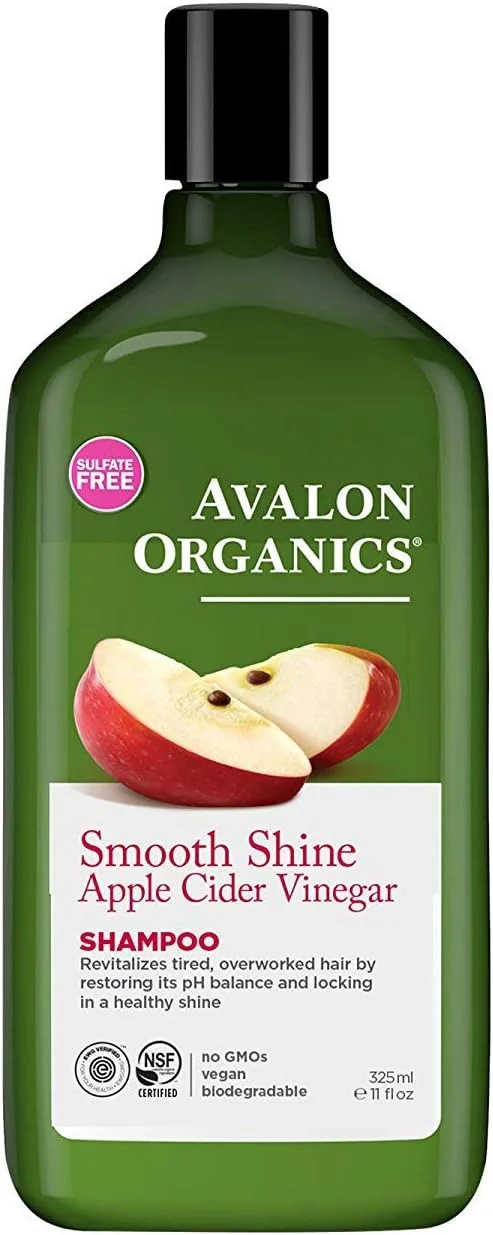 شامپو ارگانیک آوالون، درخشش و لطافت سرکه سیب، 325 میلی لیتر (بسته 6 عددی)