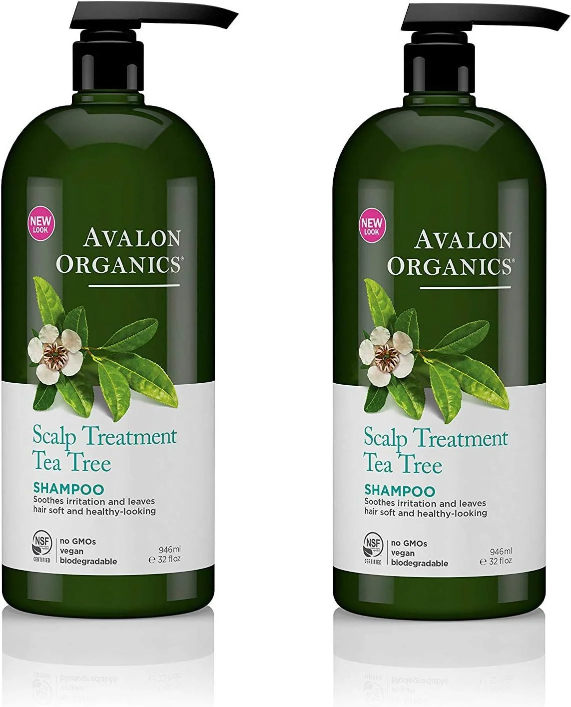 شامپو آوالون ارگانیکس، درمان پوست سر با درخت چای، ۹۴۶ میلی لیتر (بسته ۲ عددی)