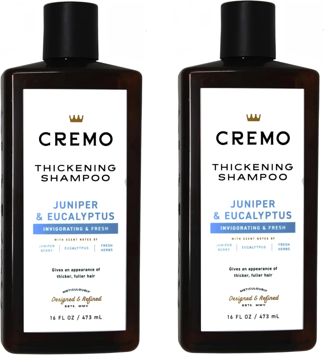 کرمو، فرمول ضخیم کننده با درجه آرایشگری با رایحه سرو کوهی و اکالیپتوس برای موهای نازک یا کم پشت، اکالیپتوس، سرو کوهی، اکالیپتوس، 473 میلی لیتر (2 عددی) کرمو، فرمول ضخیم کننده با درجه آرایشگری با رایحه سرو کوهی و اکالیپتوس برای موهای نازک یا کم پشت، اکالیپتوس، سرو کوهی، اکالیپتوس، 473 میلی لیتر (2 عددی)