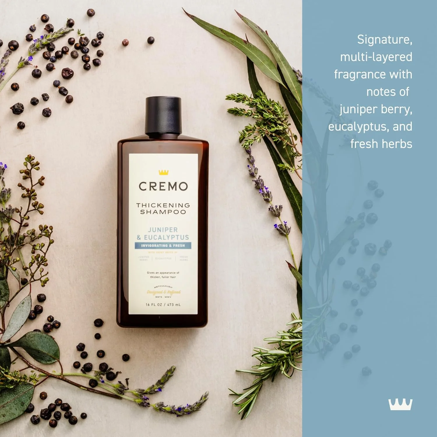 شامپو ضخیم کننده مو کرمو با رایحه سرو کوهی و اکالیپتوس، 473 میلی لیتر