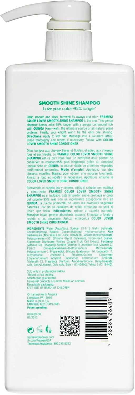 شامپو درخشان کننده و نرم کننده موهای رنگ شده Framesi Color Lover مناسب برای خانم ها و آقایان - 1000 میلی لیتر