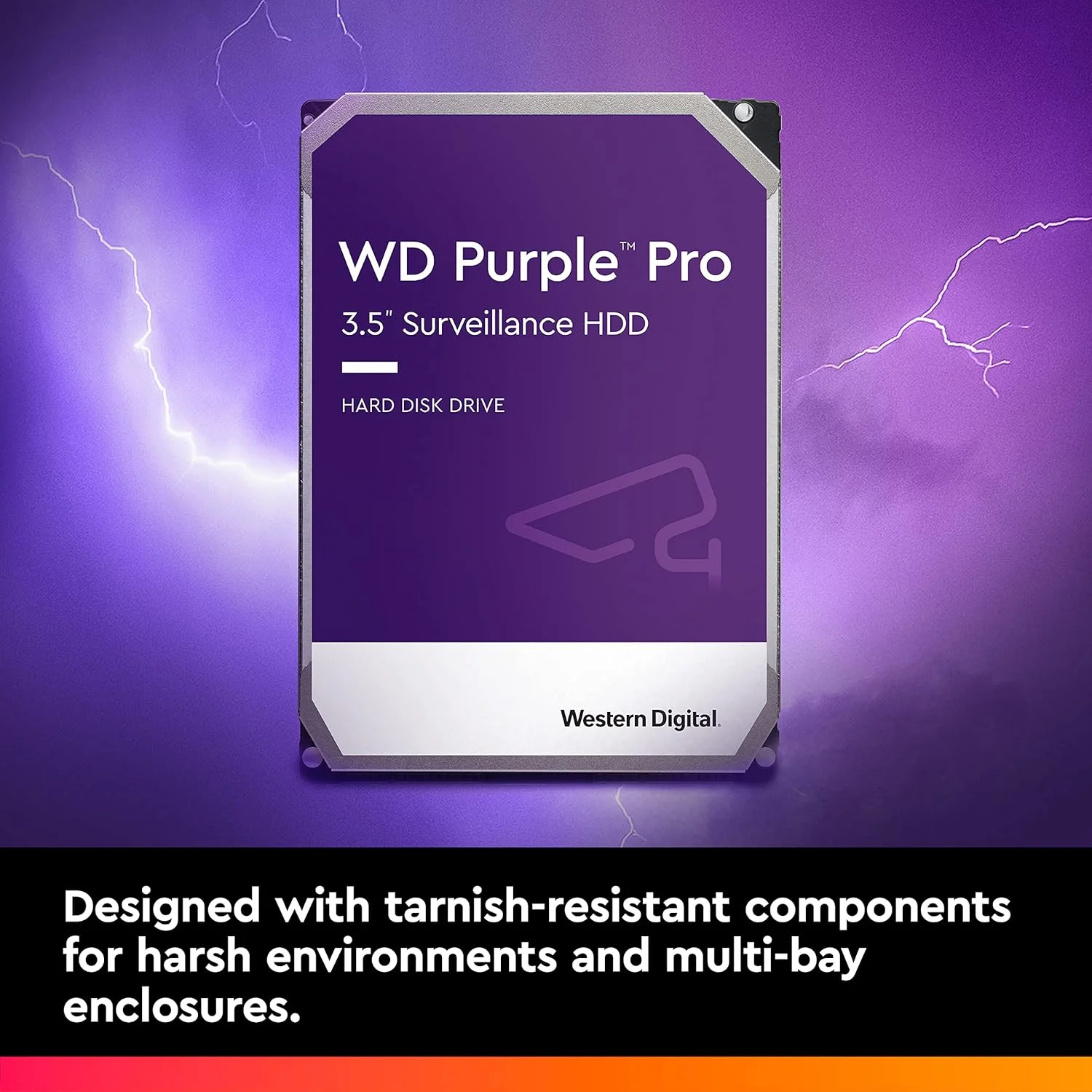 هارد دیسک داخلی 10 ترابایتی وسترن دیجیتال WD Purple Pro مخصوص نظارت تصویری - SATA 6 Gb/s، 256 مگابایت حافظه کش، 3.5 اینچ - WD101PURP