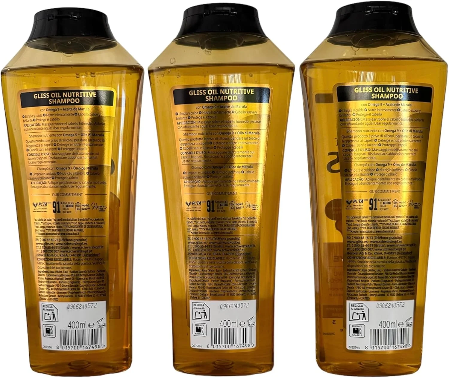 شامپو ترمیم کننده مو گلیس، تغذیه کننده روغن برای موهای بلند مستعد موخوره، 400 میلی لیتر (بسته 3 عددی) شامپو ترمیم کننده مو گلیس، تغذیه کننده روغن برای موهای بلند مستعد موخوره، 400 میلی لیتر (بسته 3 عددی)